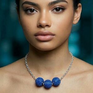 $7 sale Elegant Silver and Blue choker